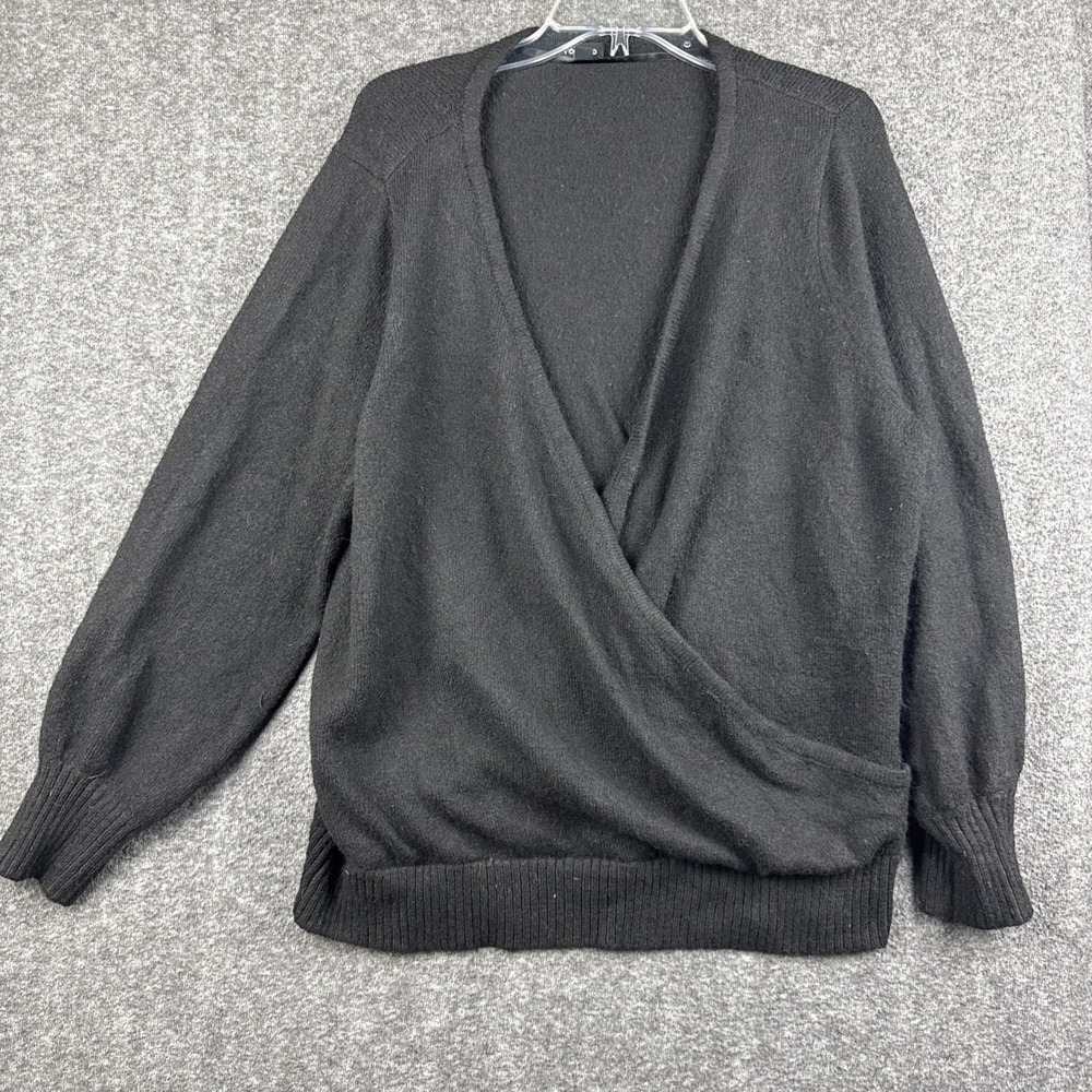 Torrid Sweater 2 Plus Size Black Faux Wrap‎ Surplice V-Neck Long Sleeve Soft